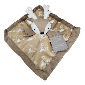 11" Levtex Baby Deer Lovey Plush Security Blanket Buck Antlers‎ Reindeer Brown